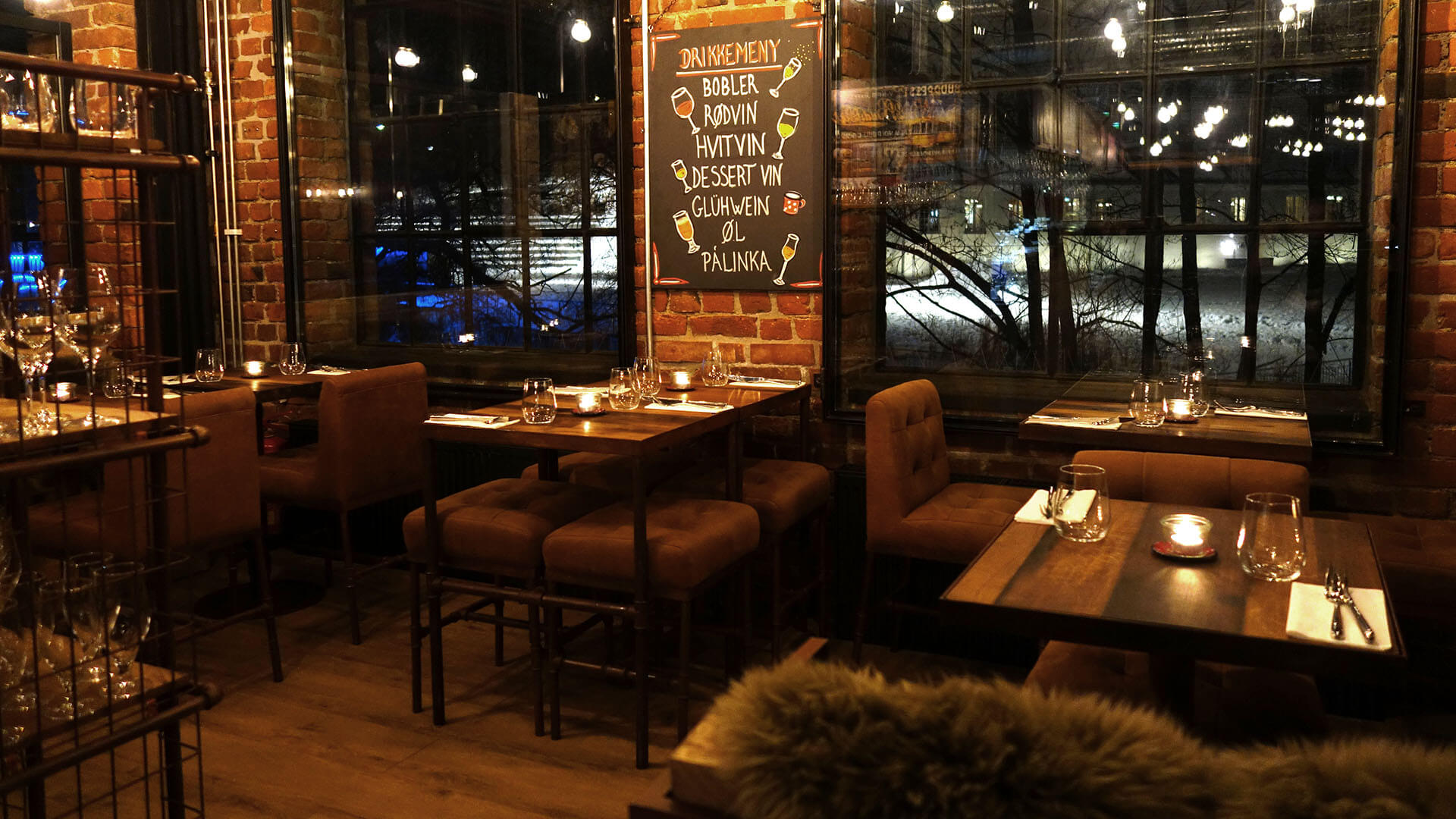 Bilde av innredning i Bistro Budapest